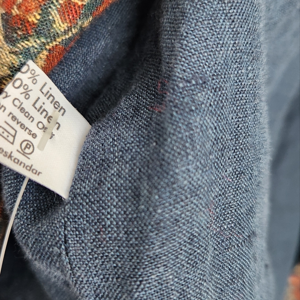 Eskandar Linen Print Blazer - Picture 9 of 13